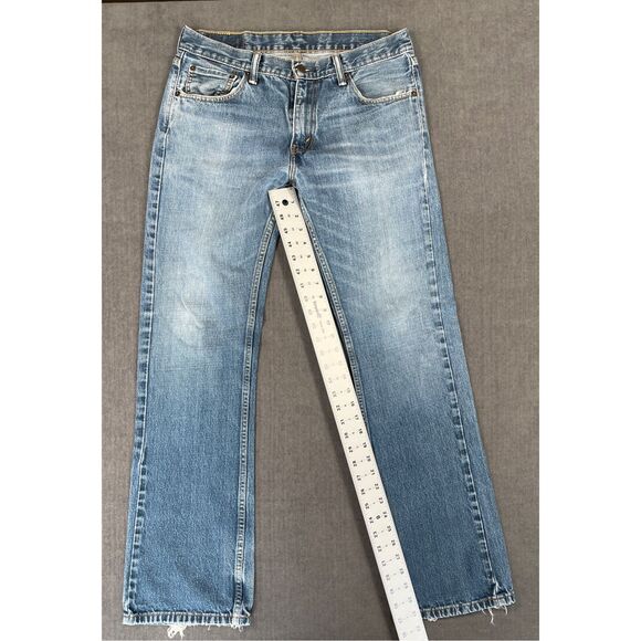 Levis 527 Jeans Women W31 L32 31x32 Blue Bootcut Y2K Low Rise Faded Distressed - Picture 3 of 11